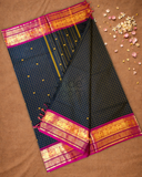Chettinad Cottton Saree With Coal Black