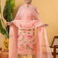 Classic Kota Doria Cotton Unstitched 2-Piece Kurti | Peach
