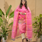 Punch Pink Jamdani 2-Piece Set Kurti & Dupatta (UNSTITCHED) -693