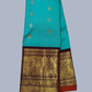 Handwoven Pure Gadwal Silk Saree  |  Peacock Teal