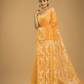Amber Orange Cotton Silk Jamdani Saree - 001 - indeloom