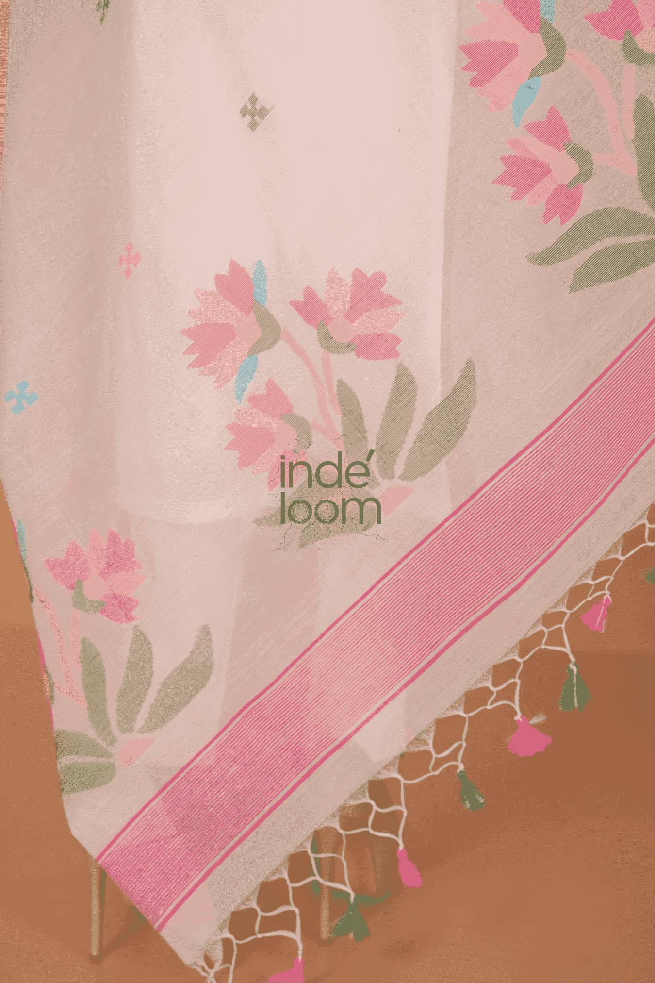 Muslin Jamdani 2-Piece Set Kurti & Dupatta (UNSTITCHED) - Pearl White - 078
