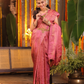 Rajani Rekha - Royal Rani pink silk with floral vine zari