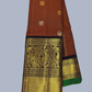 Handwoven Pure Gadwal Silk Saree  |  Mahogany Brown