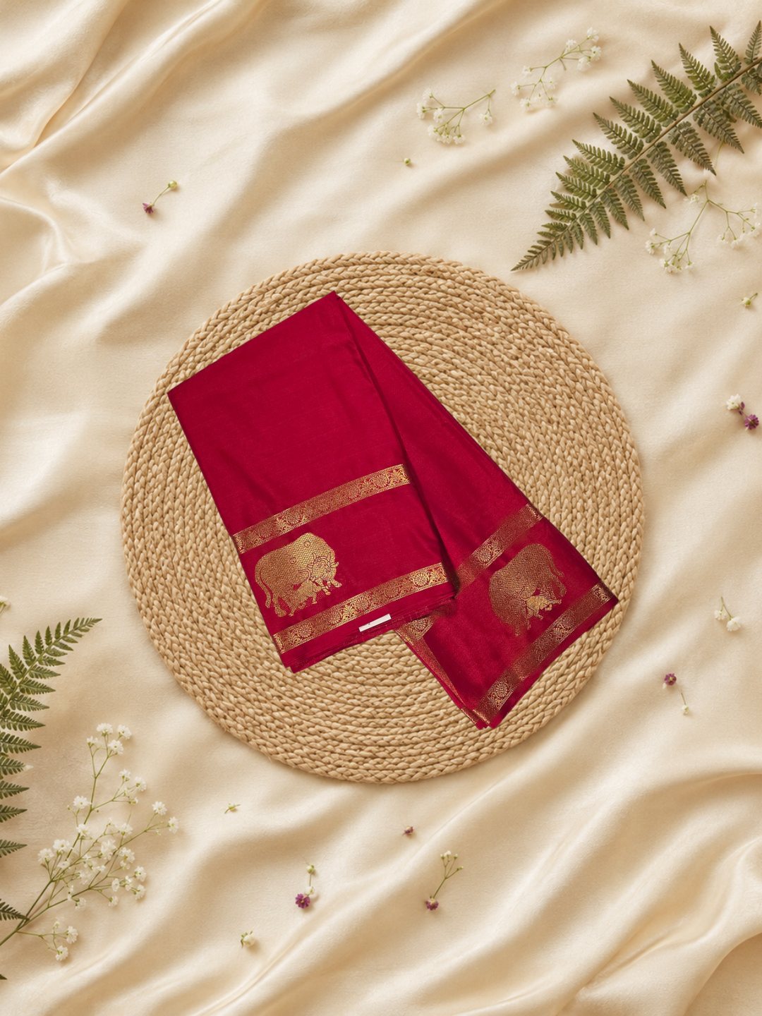 Classic Mysore Silk Saree  |  dark red