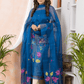 Royal Azure | Handloom Jamdani Muslin Unstitched 2-Piece Kurti | Classic Design