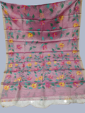 Handwoven Pure Handwoven Pure Muslin Saree  |  Dusty Pink