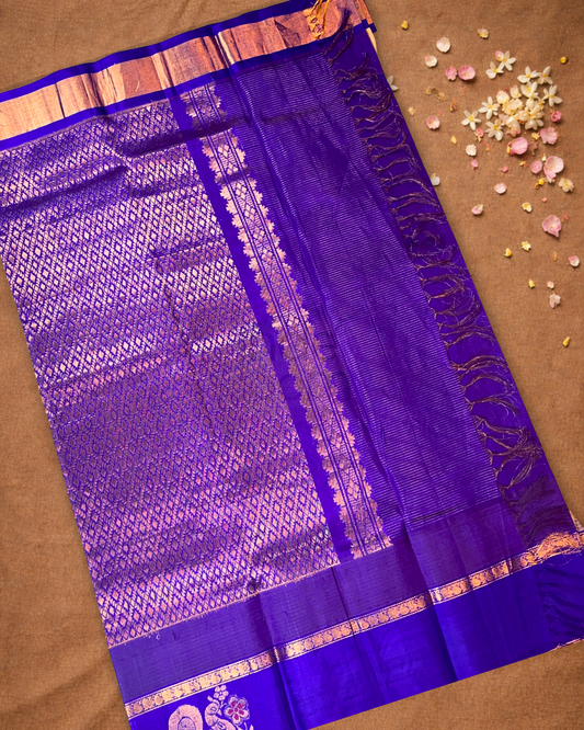 Pure Handloom Korvai Saree | Aptronic Orange