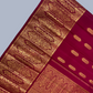 Pure Handwoven Gadwal Silk Saree Blood Red -196