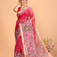 Organza Embroidery Saree With Bright Pink - 102