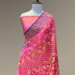 Pure Banarasi Exclusive Ektara Kora JAMDANI Tilfi saree  | Raspberry Pink