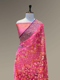 Pure Banarasi Exclusive Ektara Kora JAMDANI Tilfi saree  | Raspberry Pink