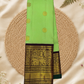 Handwoven Pure Gadwal Silk Saree  |  Lime Green