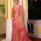 Tissue Silk Jamdani Saree With Rich Pinkish-Red - 113