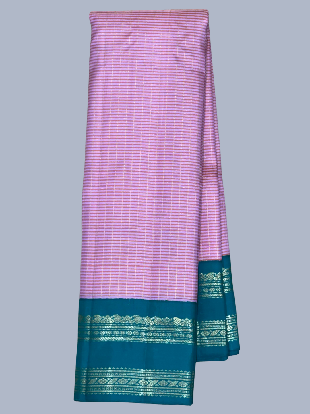Pure Handwoven Gadwal Silk Saree Light Pink -207