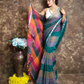 Handloom Handloom Linen Saree  |  Deep Teal