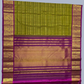 Pure Handwoven Gadwal Silk Saree With Forest Green -035
