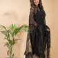 Rich Black Linen X Line 2-Piece Set Kurti & Dupatta (UNSTITCHED) - 121