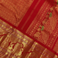 Handwoven Pure Gadwal Silk Saree  | Red