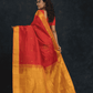 Pure Handloom Korvai Saree | Classic Korvai with small zari buttas | Red and Yellow