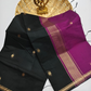 Maheshwari Silk Cotton Saree – Festive Elegance | Charcoal Black