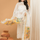 Sequin Paithani Jamdani Unstitched 2-Piece Kurti  |  Pure White