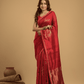 Apple Red Matka Silk Jamdani Saree - 044 - indeloom