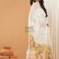 Sequin Paithani Jamdani Unstitched 2-Piece Kurti  |  Pure White