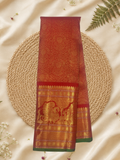 Handwoven Pure Gadwal Silk Saree  | Red