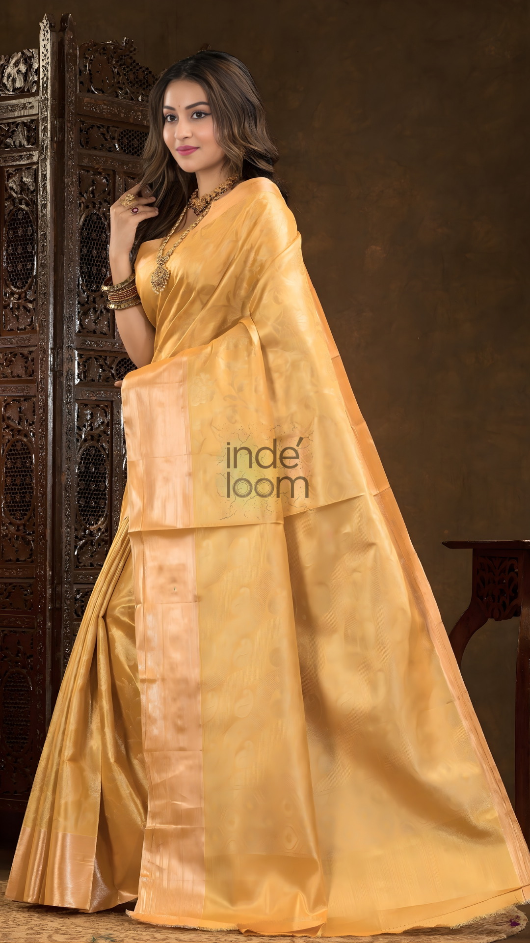 Mustard Yellow Cotton Silk Saree - 004