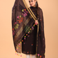 Warm Black Linen Jamdani 2-Piece Set Kurti & Dupatta (UNSTITCHED) - 079