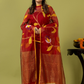 Handwoven Jamdani Silk Cotton Unstitched 2-piece Kurti | Deep Red