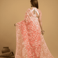 Coral Pink Cotton Silk Jamdani Saree - 030 - indeloom