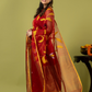 Handwoven Jamdani Silk Cotton Unstitched 2-piece Kurti | Deep Red