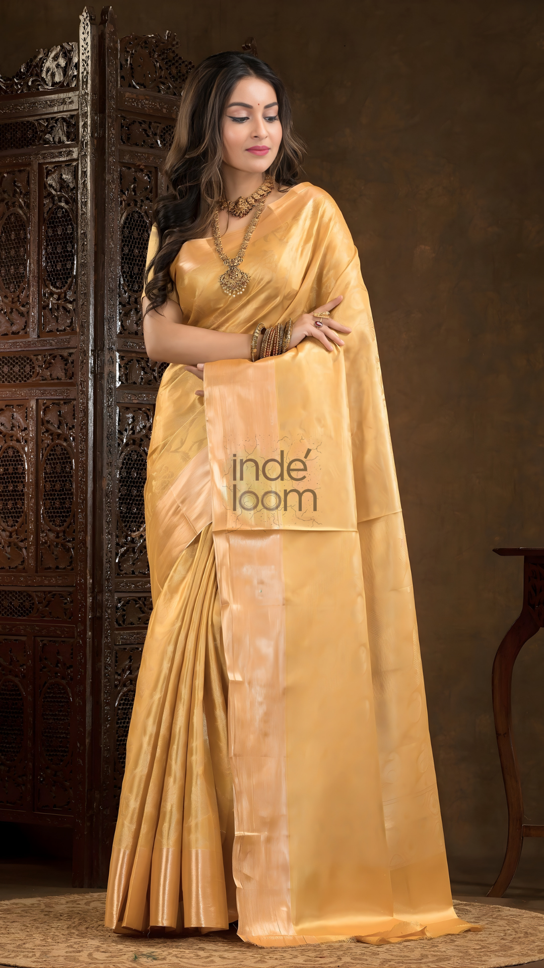 Mustard Yellow Cotton Silk Saree - 004