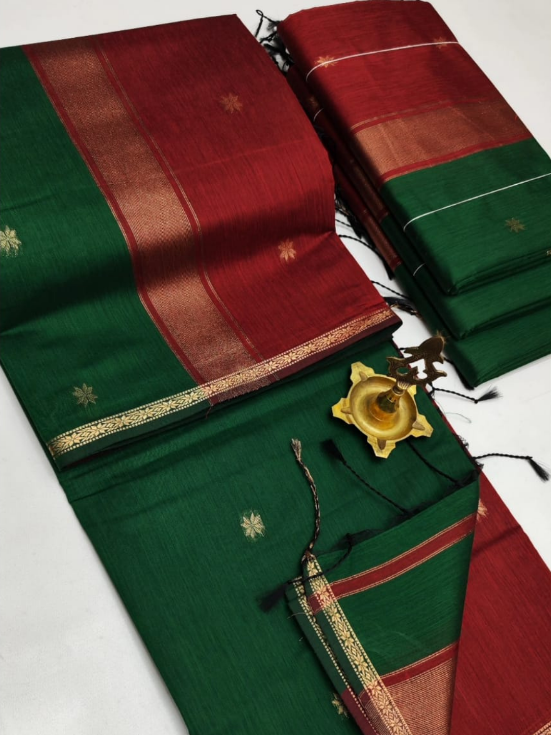 Maheshwari Silk Cotton Saree – Festive Elegance | Green