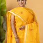 Classic Kota Doria Cotton Unstitched 2-Piece Kurti | Marigold Yellow