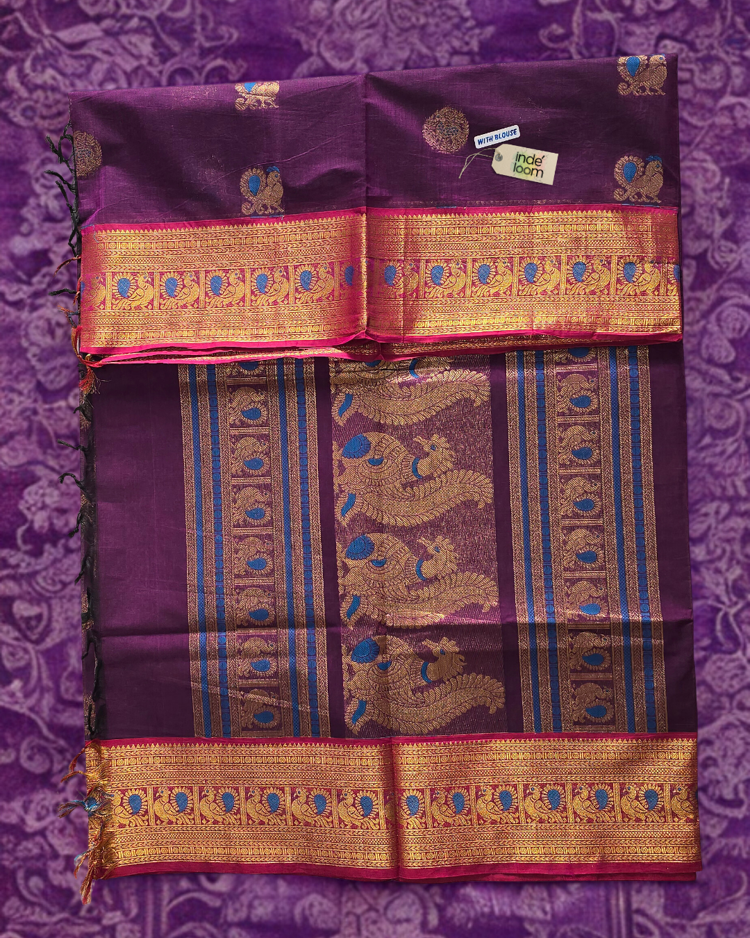 Kanchi Cotton|Purple & Pink