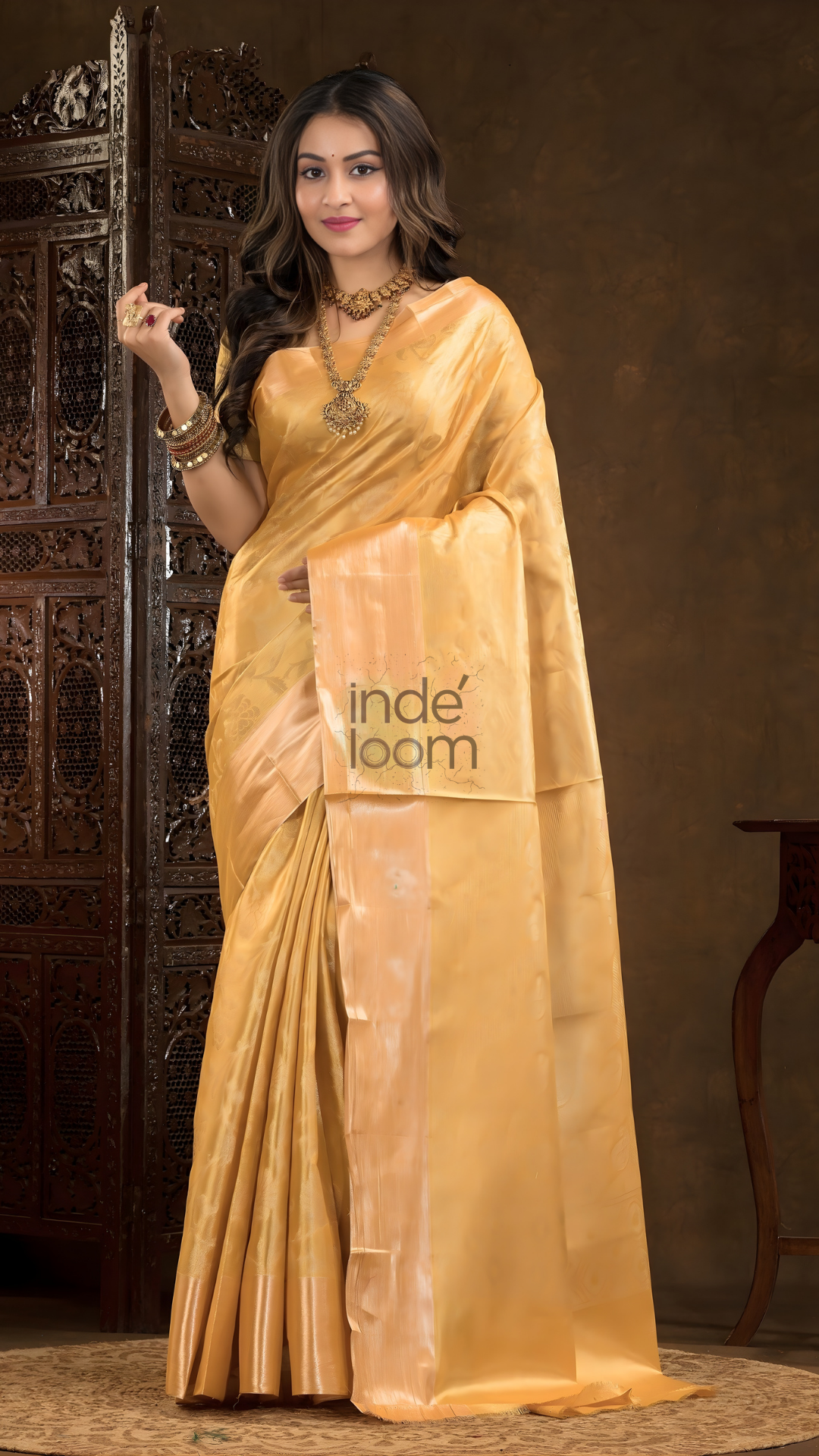 Mustard Yellow Cotton Silk Saree - 004