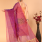 Pure Handloom Muslin Jamdani Dupatta With Orchid Purple  - 015