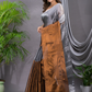 Tissue Silk Saree With Charcoal Grey- 016