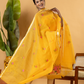 Classic Kota Doria Cotton Unstitched 2-Piece Kurti | Marigold Yellow