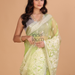 Organza Embroidery Saree With Pastel Green - 114