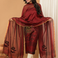 Handloom Jamdani Unstitched 2-Piece Kurti  |  Maroon