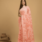 Coral Pink Cotton Silk Jamdani Saree - 030 - indeloom