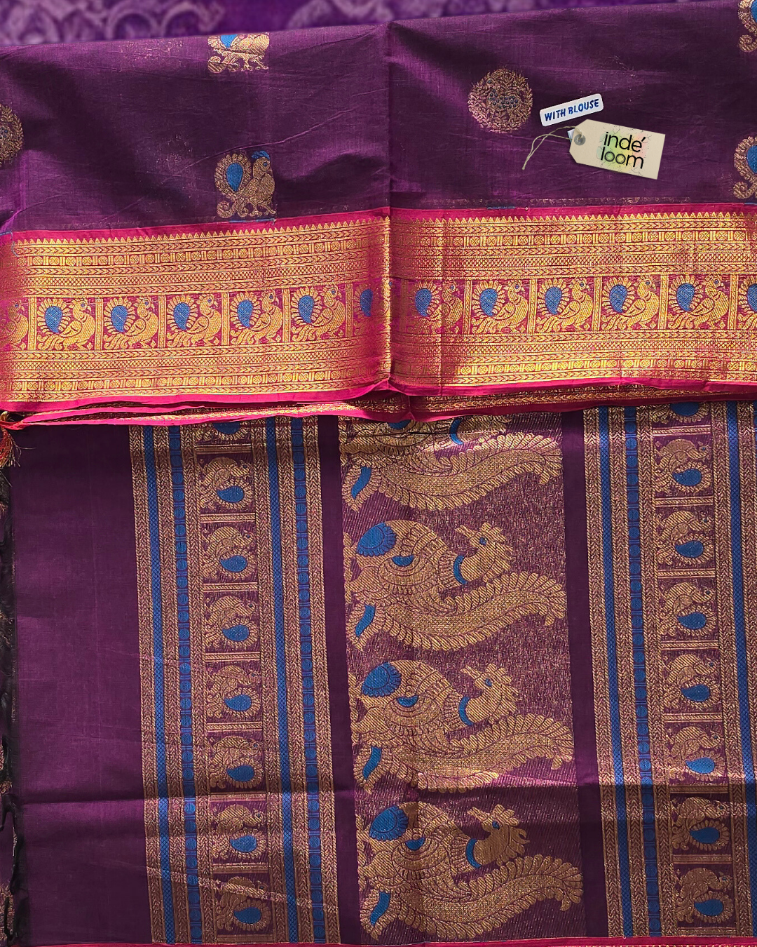 Kanchi Cotton|Purple & Pink