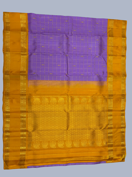 Pure Handwoven Gadwal Silk Saree With Lavender - 030