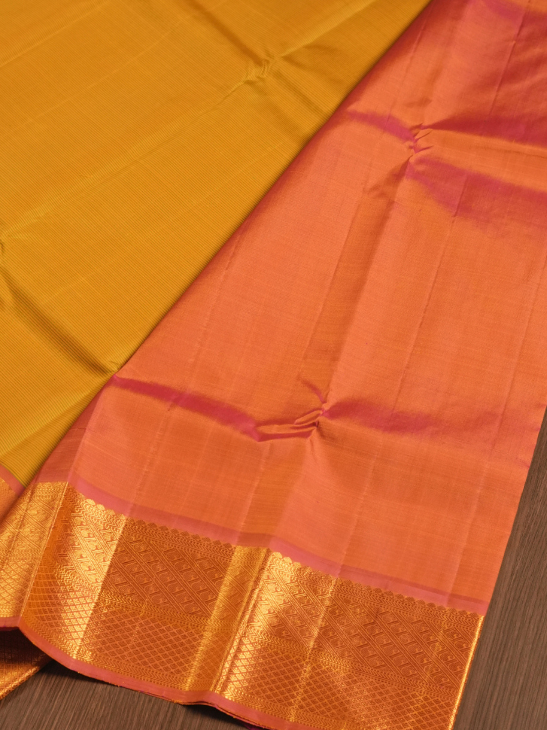 Silk Mark Certified Handloom Kanjivaram Silk Saree  |  Sun Yellow