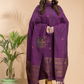 Plum Purple | Handloom Jamdani Linen Unstitched 2-Piece Kurti