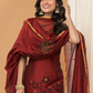Handloom Jamdani Unstitched 2-Piece Kurti  |  Maroon